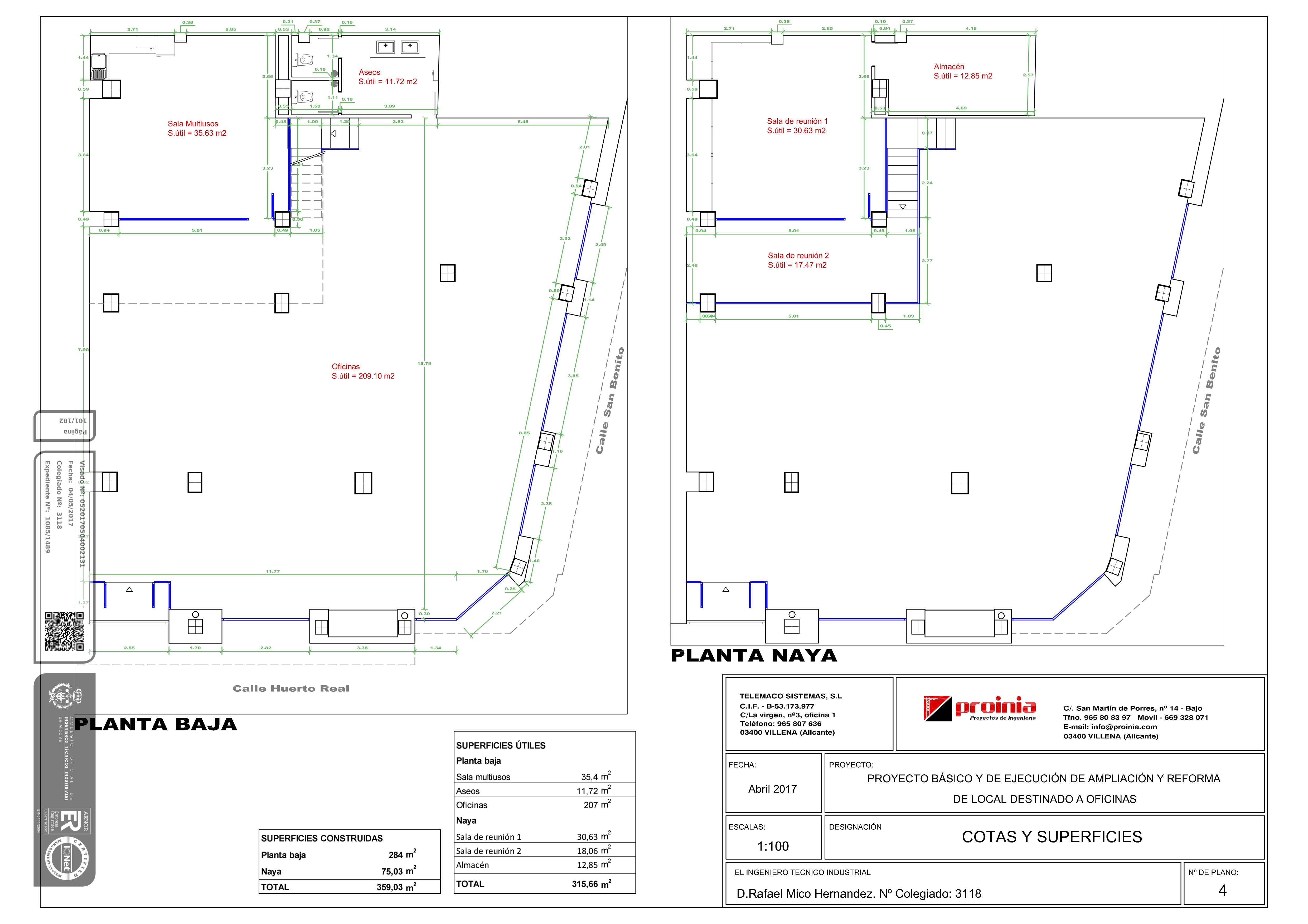 Planos de planta baja y naya